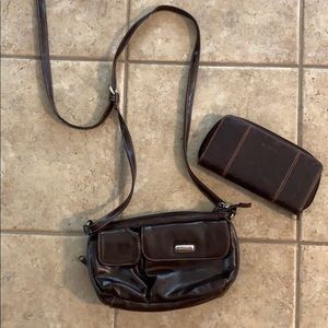 Brown Rosetti Clutch/Wallet Set
